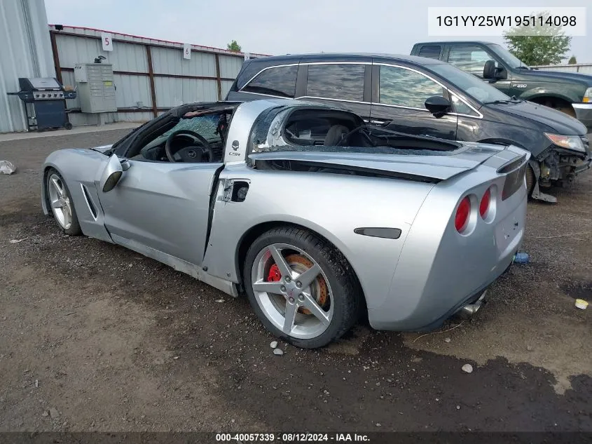 2009 Chevrolet Corvette VIN: 1G1YY25W195114098 Lot: 40057339