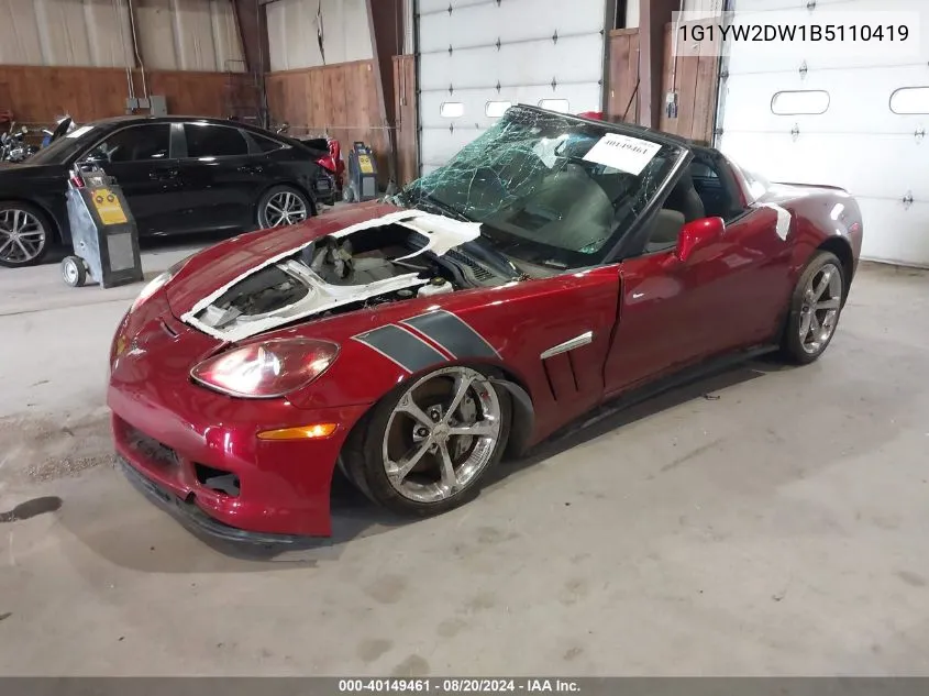 1G1YW2DW1B5110419 2011 Chevrolet Corvette Grand Sport