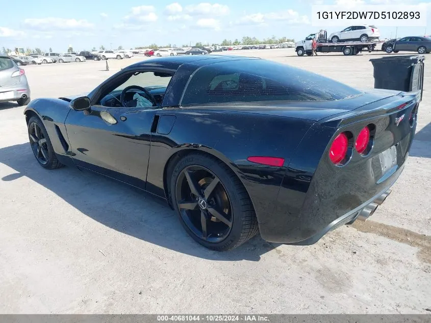 2013 Chevrolet Corvette VIN: 1G1YF2DW7D5102893 Lot: 40681044