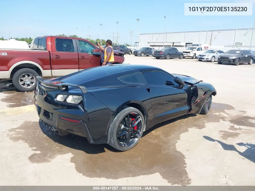 2014 Chevrolet Corvette Stingray VIN: 1G1YF2D70E5135230 Lot: 40141257