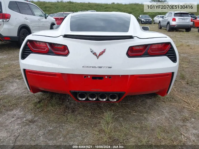 2014 Chevrolet Corvette Stingray VIN: 1G1YF2D70E5130416 Lot: 40541621