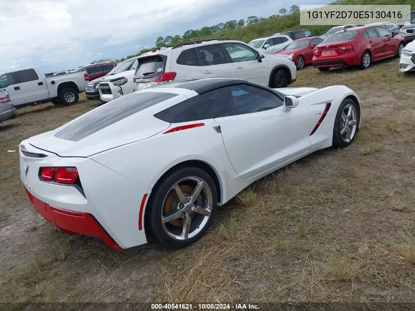 2014 Chevrolet Corvette Stingray VIN: 1G1YF2D70E5130416 Lot: 40541621