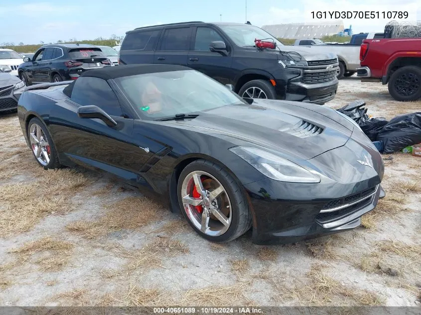 2014 Chevrolet Corvette Stingray VIN: 1G1YD3D70E5110789 Lot: 40651089