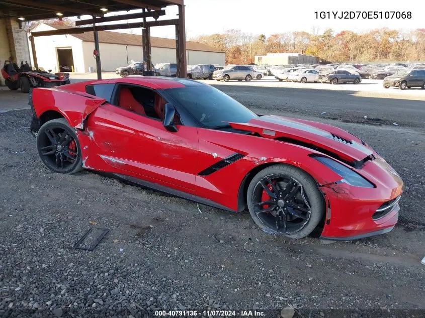 2014 Chevrolet Corvette Stingray Z51 VIN: 1G1YJ2D70E5107068 Lot: 40791136