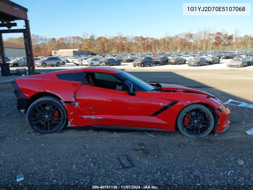 2014 Chevrolet Corvette Stingray Z51 VIN: 1G1YJ2D70E5107068 Lot: 40791136