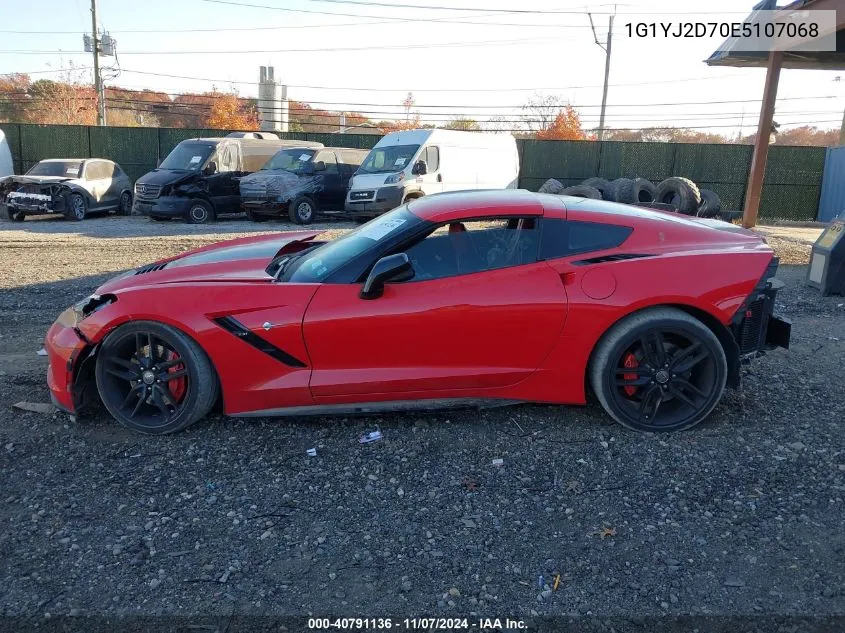 2014 Chevrolet Corvette Stingray Z51 VIN: 1G1YJ2D70E5107068 Lot: 40791136