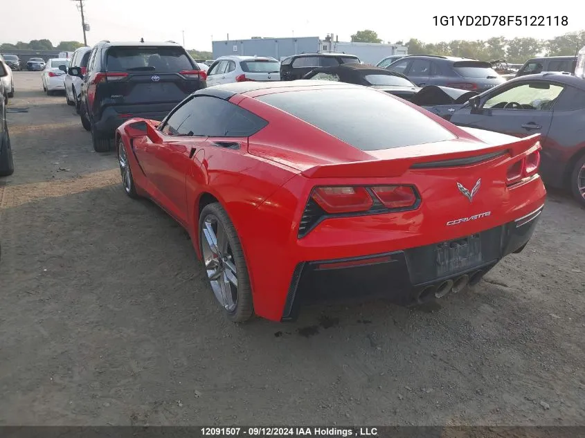 2015 Chevrolet Corvette VIN: 1G1YD2D78F5122118 Lot: 12091507