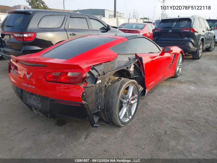 2015 Chevrolet Corvette VIN: 1G1YD2D78F5122118 Lot: 12091507