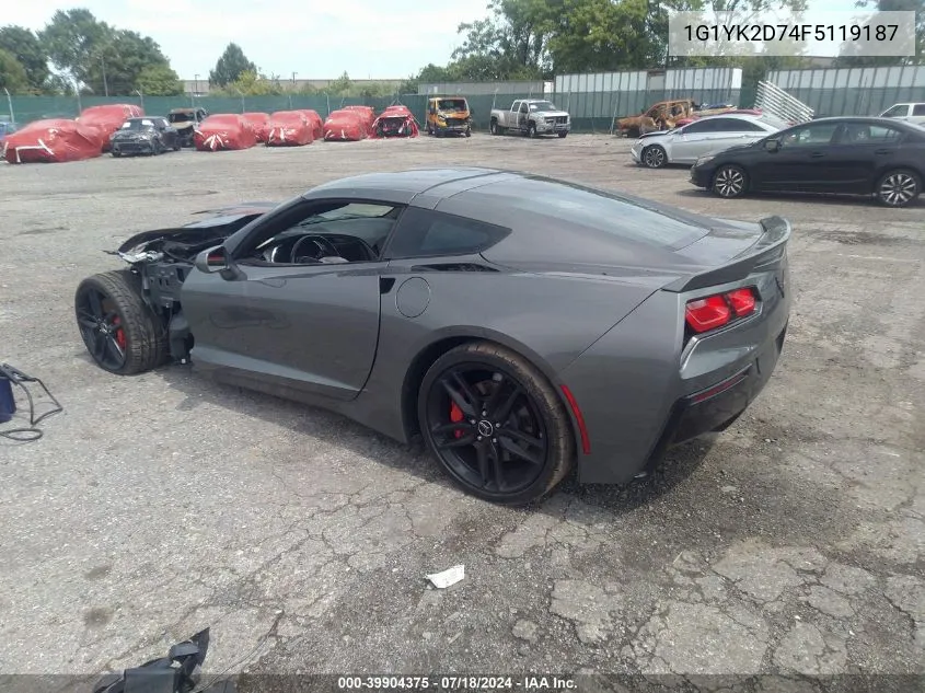 1G1YK2D74F5119187 2015 Chevrolet Corvette Stingray Z51