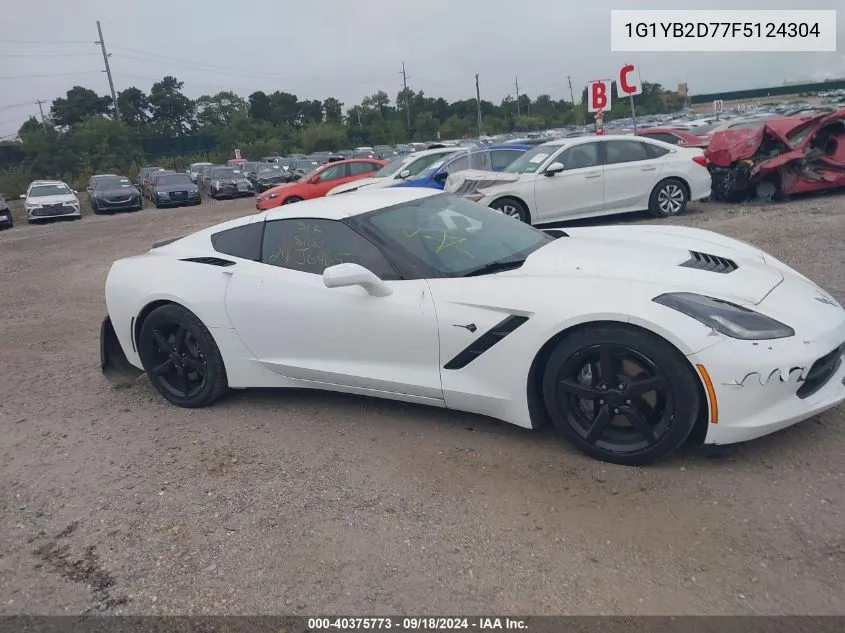 2015 Chevrolet Corvette Stingray 1Lt VIN: 1G1YB2D77F5124304 Lot: 40375773