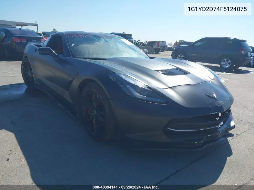 2015 Chevrolet Corvette Stingray VIN: 1G1YD2D74F5124075 Lot: 40394141