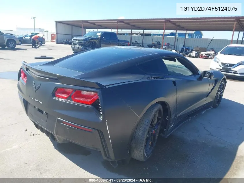 2015 Chevrolet Corvette Stingray VIN: 1G1YD2D74F5124075 Lot: 40394141