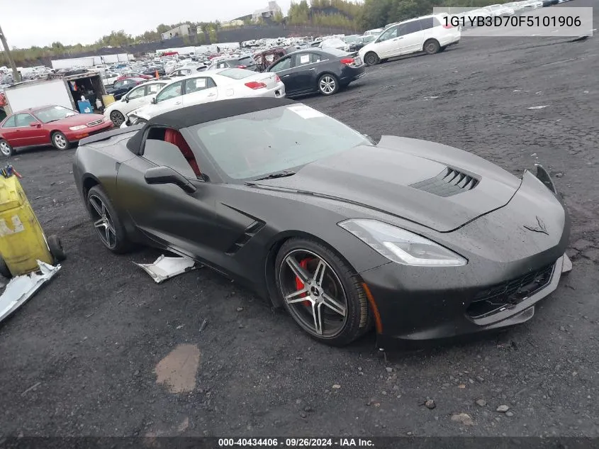 2015 Chevrolet Corvette Stingray VIN: 1G1YB3D70F5101906 Lot: 40434406