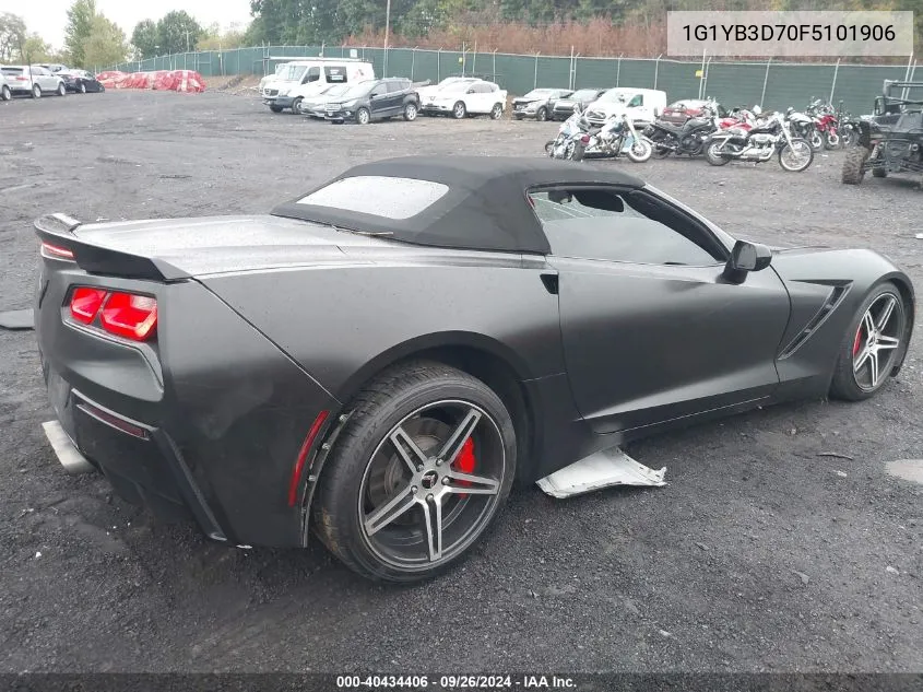 2015 Chevrolet Corvette Stingray VIN: 1G1YB3D70F5101906 Lot: 40434406