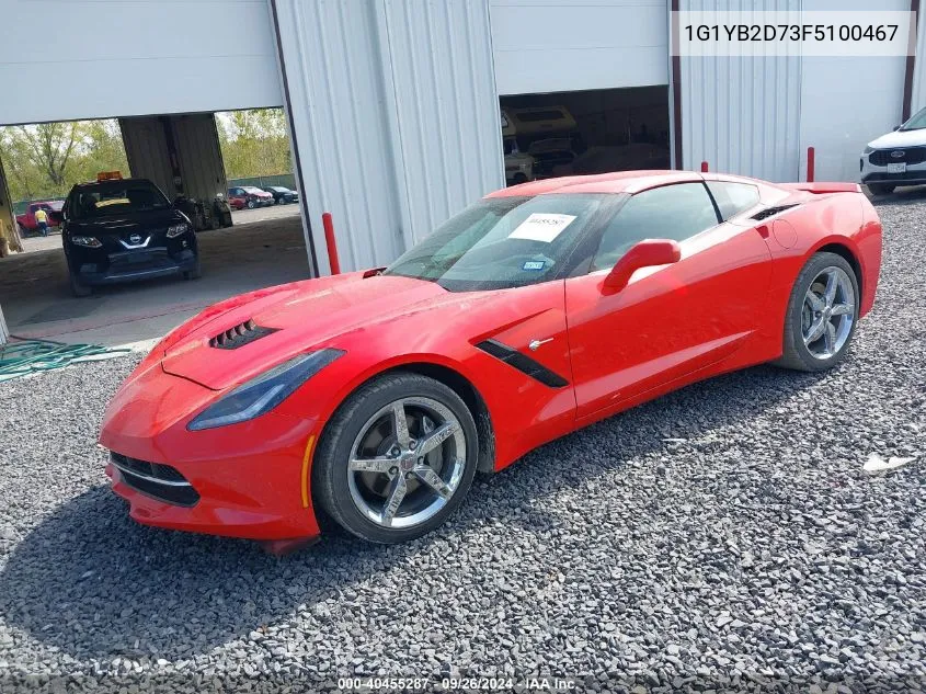 1G1YB2D73F5100467 2015 Chevrolet Corvette Stingray