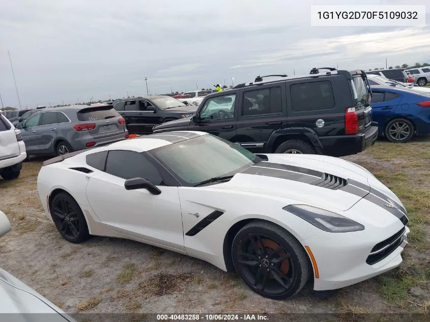 2015 Chevrolet Corvette Stingray Z51 VIN: 1G1YG2D70F5109032 Lot: 40483258