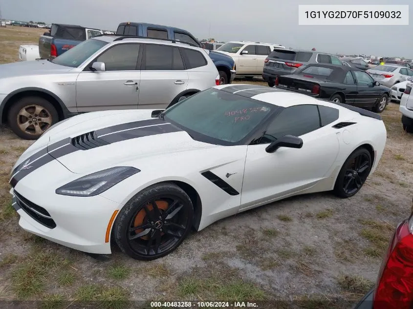 2015 Chevrolet Corvette Stingray Z51 VIN: 1G1YG2D70F5109032 Lot: 40483258