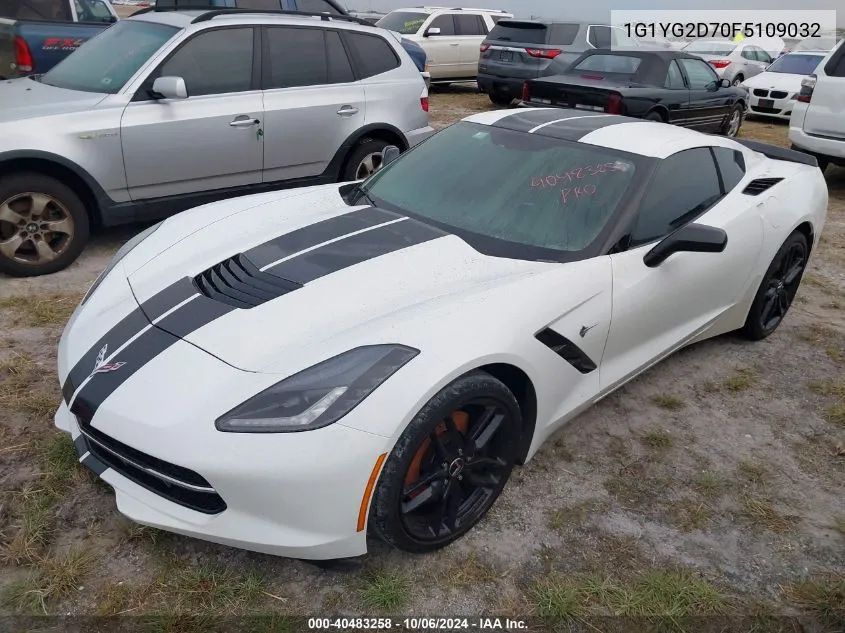 2015 Chevrolet Corvette Stingray Z51 VIN: 1G1YG2D70F5109032 Lot: 40483258