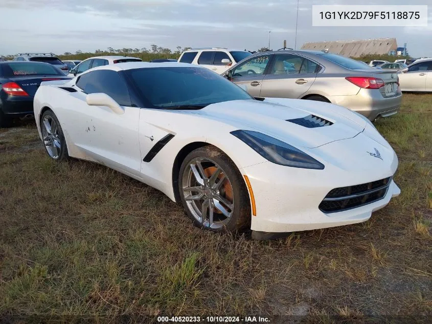 2015 Chevrolet Corvette Stingray Z51 VIN: 1G1YK2D79F5118875 Lot: 40520233