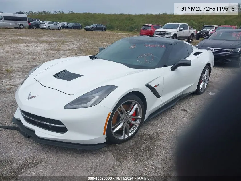 2015 Chevrolet Corvette Stingray Z51 3Lt VIN: 1G1YM2D72F5119618 Lot: 40526386