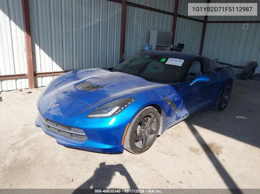 1G1YB2D71F5112987 2015 Chevrolet Corvette Stingray 1Lt