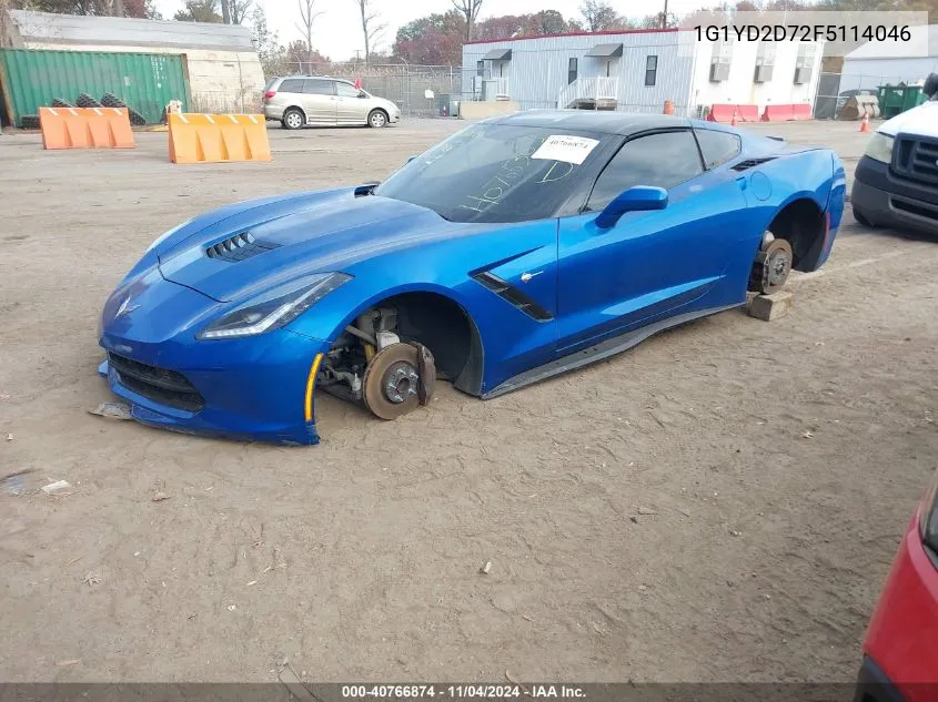 2015 Chevrolet Corvette Stingray VIN: 1G1YD2D72F5114046 Lot: 40766874