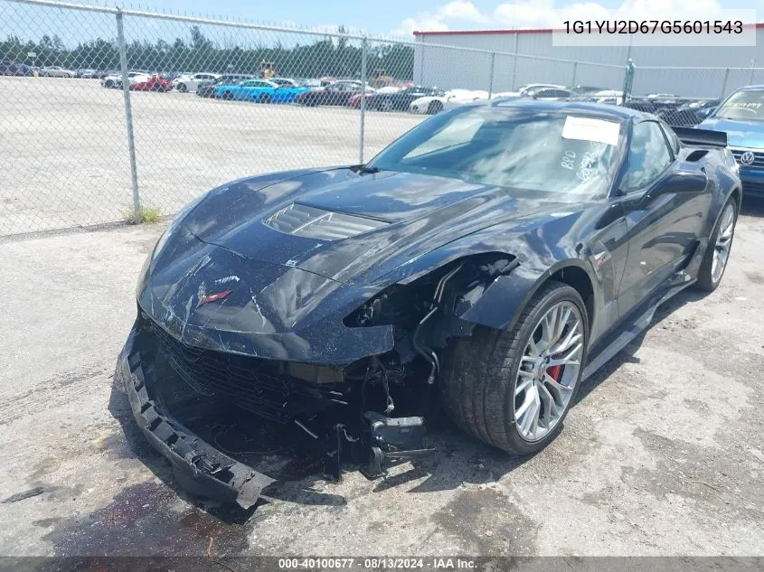 2016 Chevrolet Corvette Z06 VIN: 1G1YU2D67G5601543 Lot: 40100677