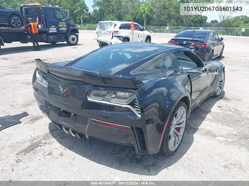 2016 Chevrolet Corvette Z06 VIN: 1G1YU2D67G5601543 Lot: 40100677