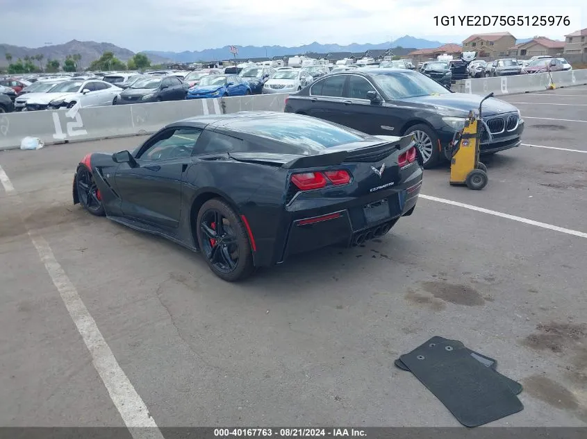 2016 Chevrolet Corvette Stingray VIN: 1G1YE2D75G5125976 Lot: 40167763