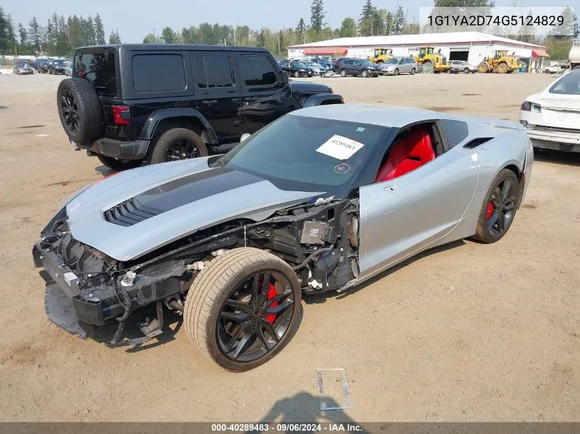 2016 Chevrolet Corvette Stingray VIN: 1G1YA2D74G5124829 Lot: 40289483