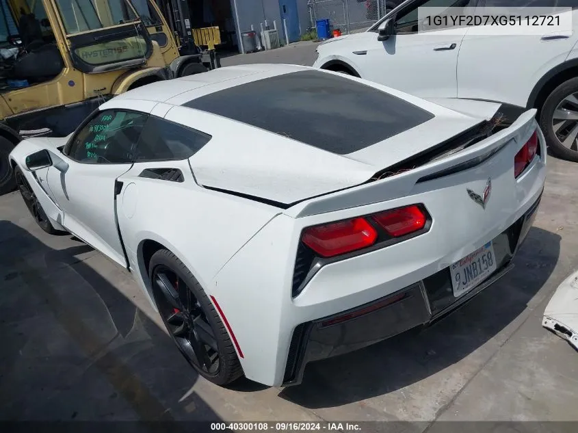 1G1YF2D7XG5112721 2016 Chevrolet Corvette Stingray