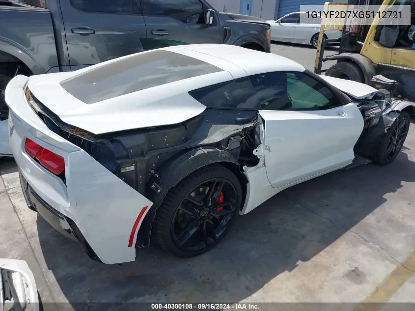 1G1YF2D7XG5112721 2016 Chevrolet Corvette Stingray