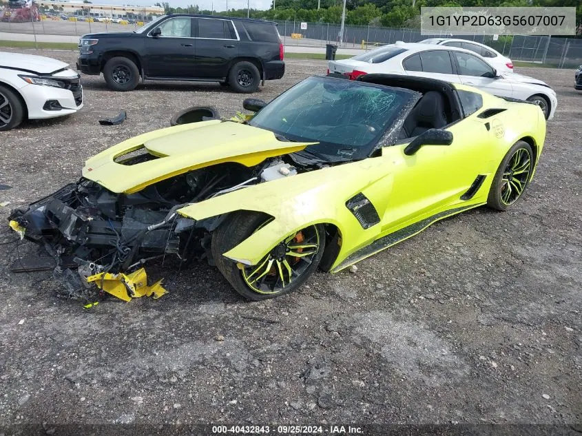 2016 Chevrolet Corvette Z06 VIN: 1G1YP2D63G5607007 Lot: 40432843