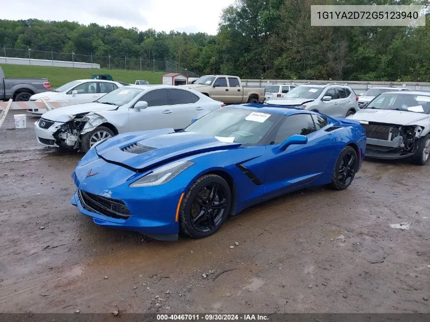 2016 Chevrolet Corvette Stingray VIN: 1G1YA2D72G5123940 Lot: 40467011