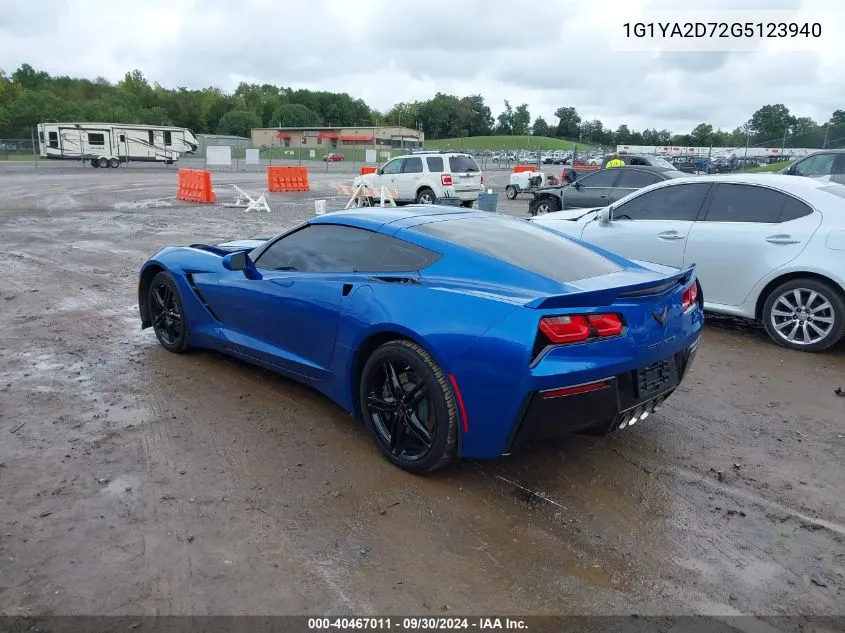 2016 Chevrolet Corvette Stingray VIN: 1G1YA2D72G5123940 Lot: 40467011