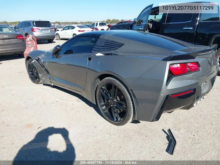 2016 Chevrolet Corvette Stingray Z51 VIN: 1G1YL2D77G5117299 Lot: 40597785