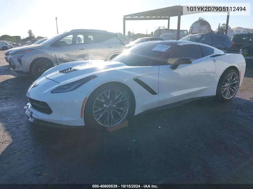 2016 Chevrolet Corvette Stingray Z51 VIN: 1G1YK2D79G5112494 Lot: 40600539