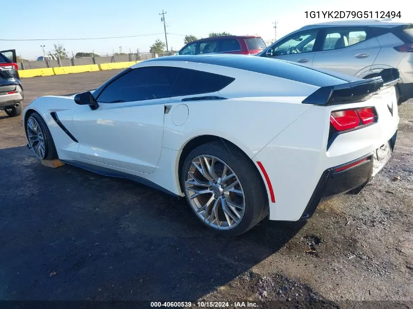 2016 Chevrolet Corvette Stingray Z51 VIN: 1G1YK2D79G5112494 Lot: 40600539