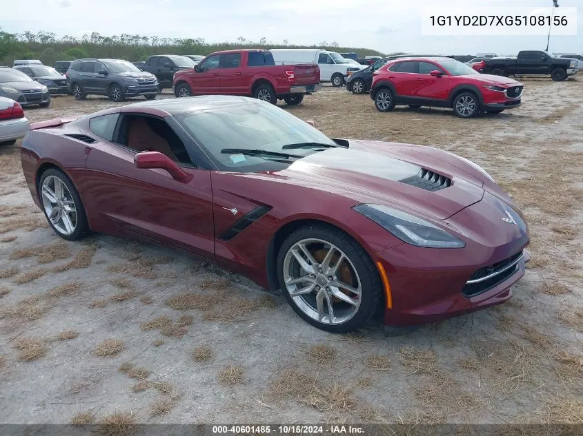 1G1YD2D7XG5108156 2016 Chevrolet Corvette Stingray