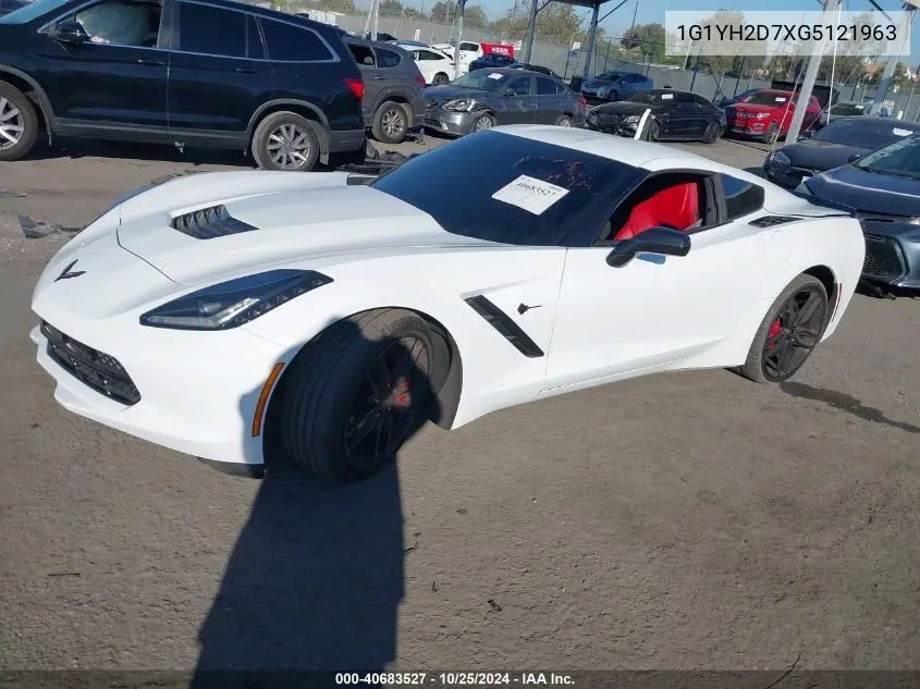 2016 Chevrolet Corvette Stingray Z51 VIN: 1G1YH2D7XG5121963 Lot: 40683527