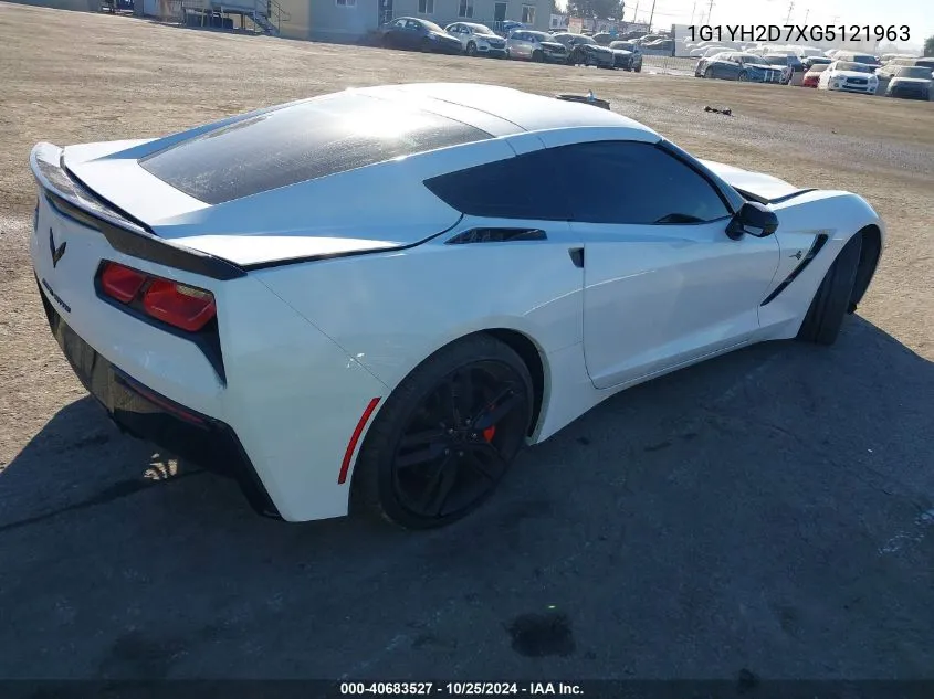 2016 Chevrolet Corvette Stingray Z51 VIN: 1G1YH2D7XG5121963 Lot: 40683527