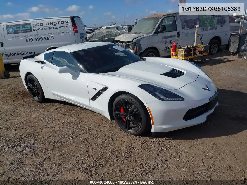 2016 Chevrolet Corvette Stingray VIN: 1G1YB2D7XG5105389 Lot: 40724686