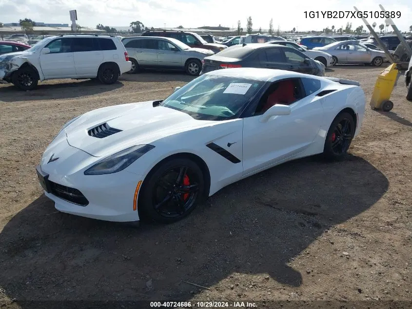 2016 Chevrolet Corvette Stingray VIN: 1G1YB2D7XG5105389 Lot: 40724686