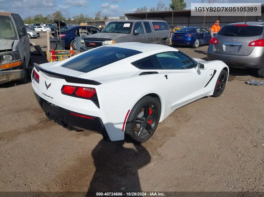 2016 Chevrolet Corvette Stingray VIN: 1G1YB2D7XG5105389 Lot: 40724686