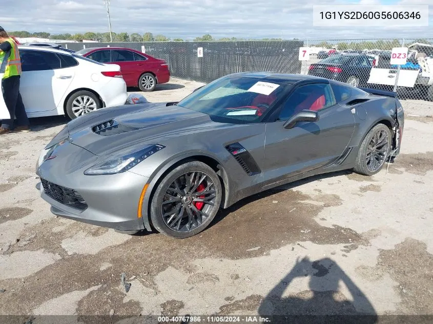 2016 Chevrolet Corvette Z06 VIN: 1G1YS2D60G5606346 Lot: 40767986