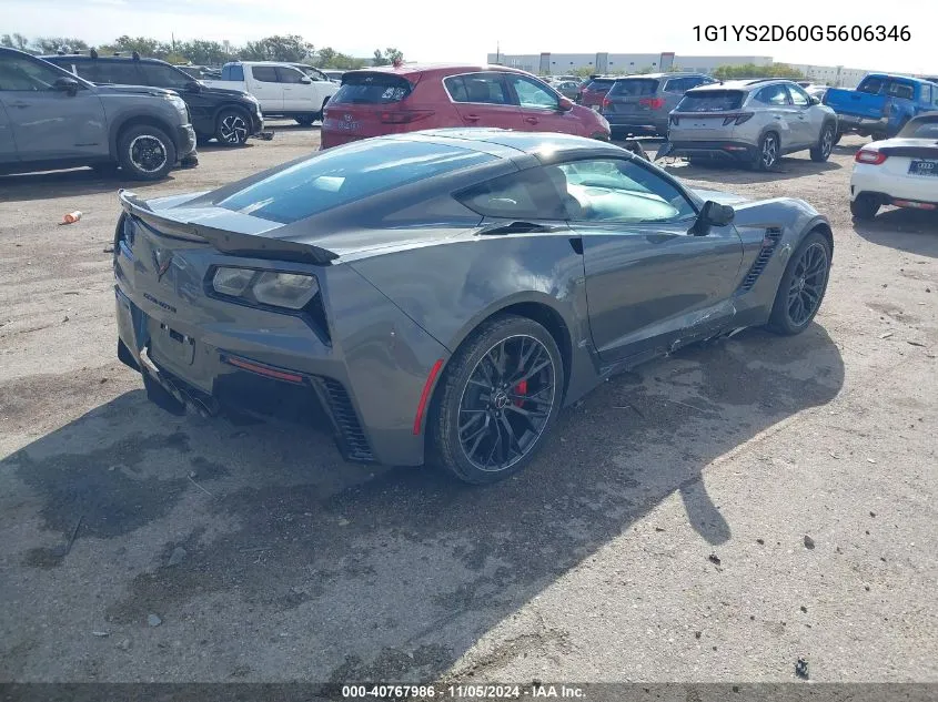 2016 Chevrolet Corvette Z06 VIN: 1G1YS2D60G5606346 Lot: 40767986