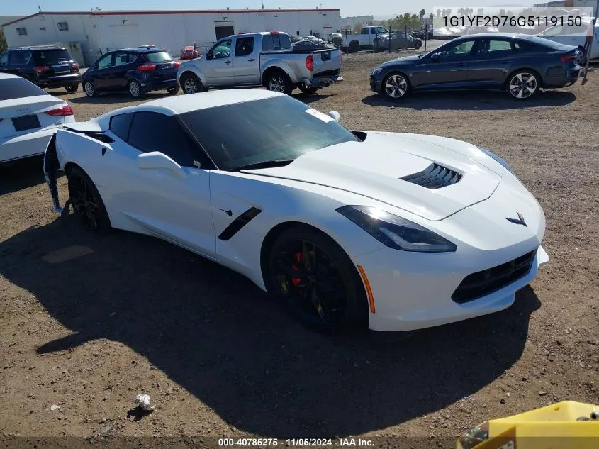 2016 Chevrolet Corvette Stingray VIN: 1G1YF2D76G5119150 Lot: 40785275