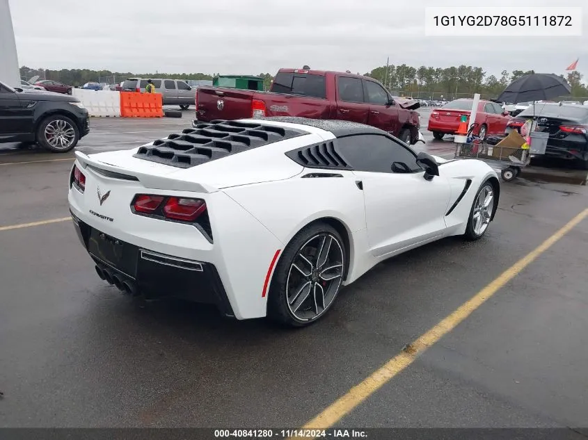 1G1YG2D78G5111872 2016 Chevrolet Corvette Stingray Z51