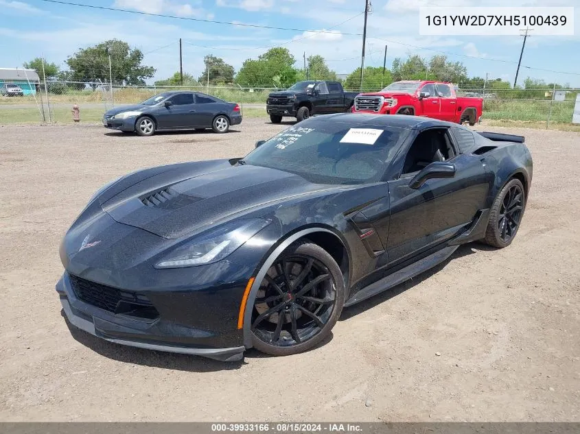 1G1YW2D7XH5100439 2017 Chevrolet Corvette Grand Sport