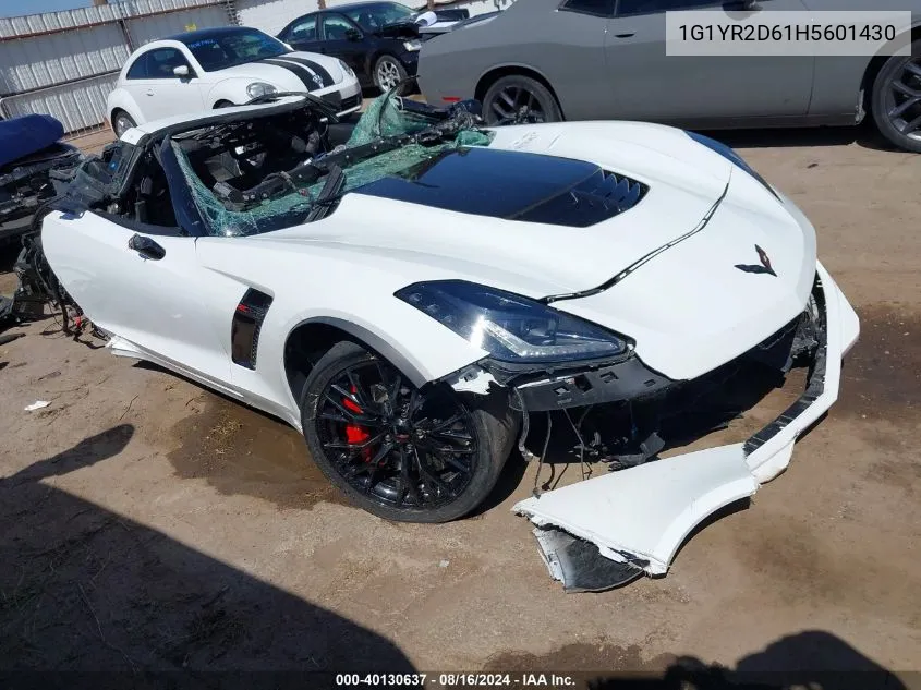 2017 Chevrolet Corvette Z06 VIN: 1G1YR2D61H5601430 Lot: 40130637